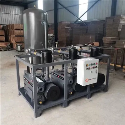What is the noise level of an oil screw vacuum system?